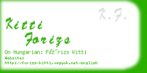 kitti forizs business card